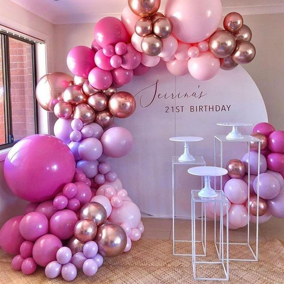 Purple and pink arch balloon kit