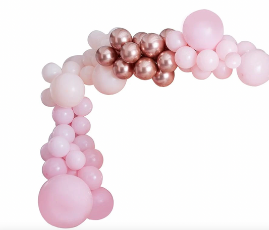 Pink and Rose Gold Balloon Arch Kit